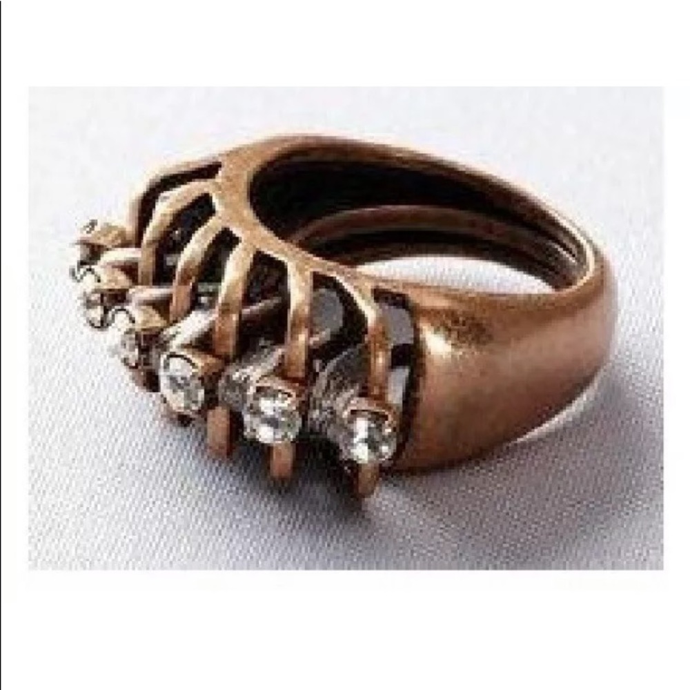 NWT LOFT Metallic Leather Wrapped Ring #186849